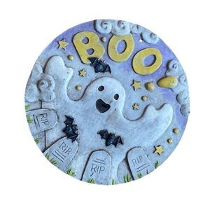 Vintage Halloween ceramic wall plate hanging decor